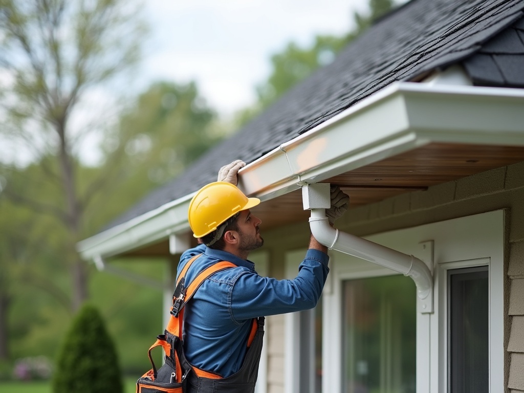 Gutter repair and gutter guard installation on Washington home